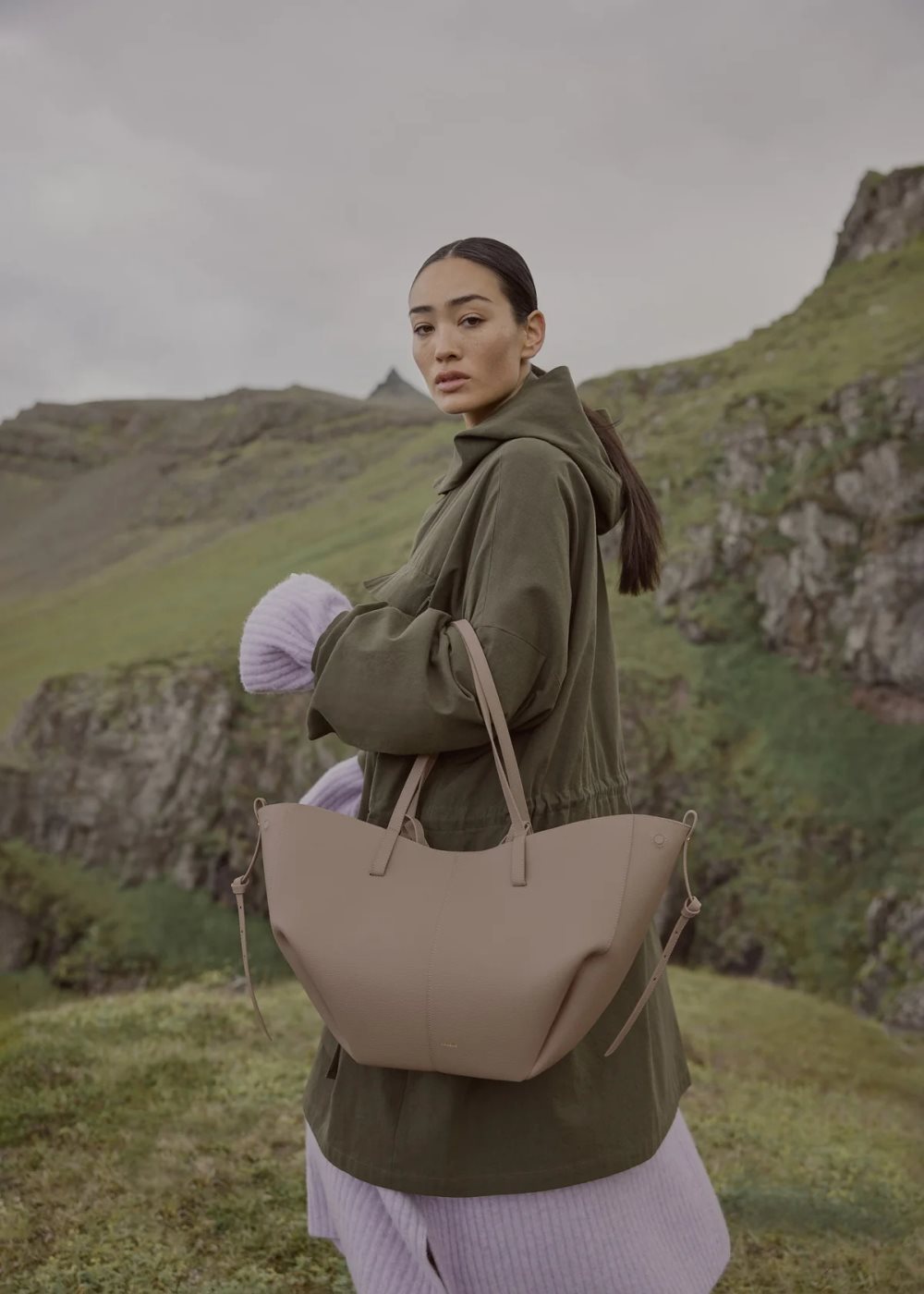 Bolsa Tote Polene Cyme Grises Marrom | MEXICO VRBDUC