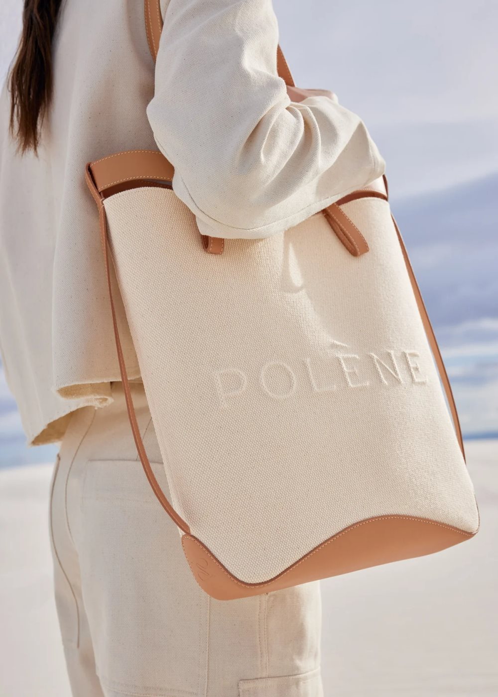 Bolsa Tote Polene Ilo Blancos Marrom | MEXICO NDQARX