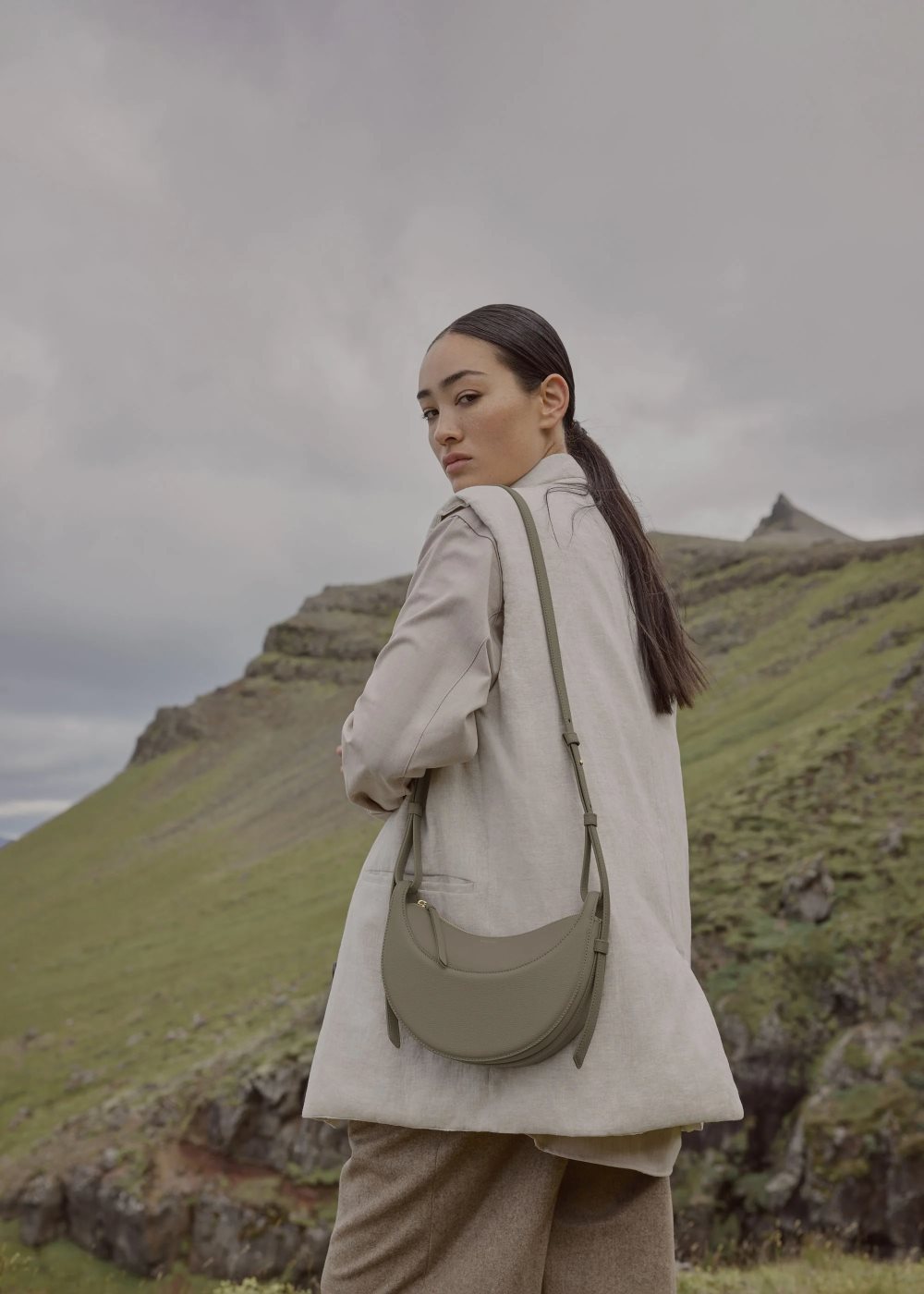 Bolso Hombro Polene Numéro Dix Verde Oliva | MEXICO TLMACO